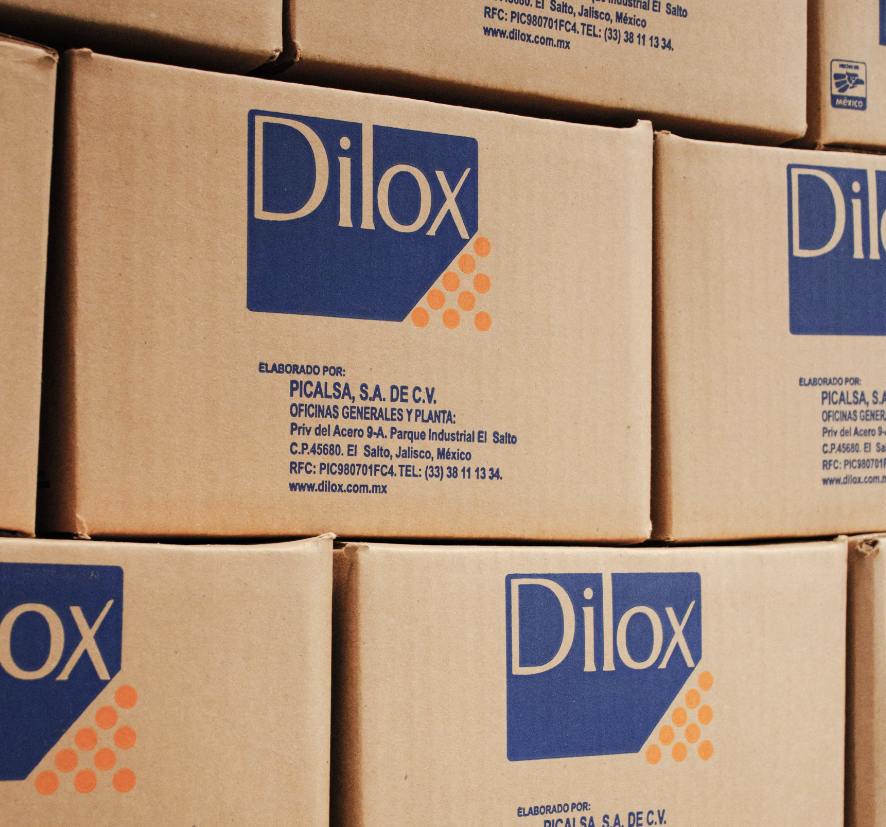 Cajas de sobres Dilox listas para envío por mayoreo