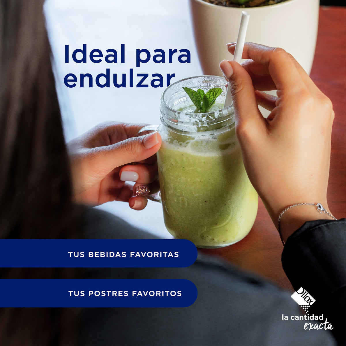 Stevia en sobre Dilox para endulzar bebidas y postres