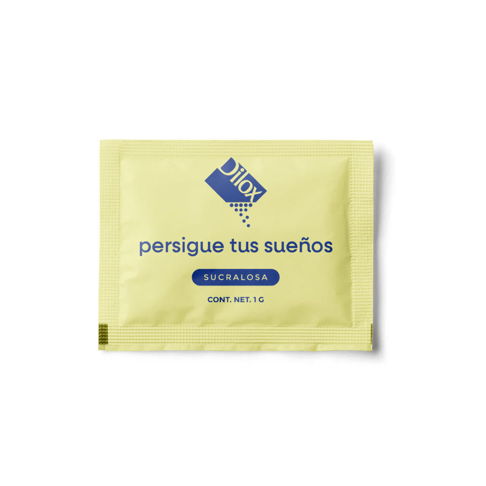 Sobre de sucralosa Dilox de 1 g, endulzante bajo en calorías